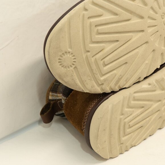 Ugg Pendleton Boot Neumel Brown Leather Plaid Sherpa Hard Sole Chukka Pull On - Picture 12 of 16